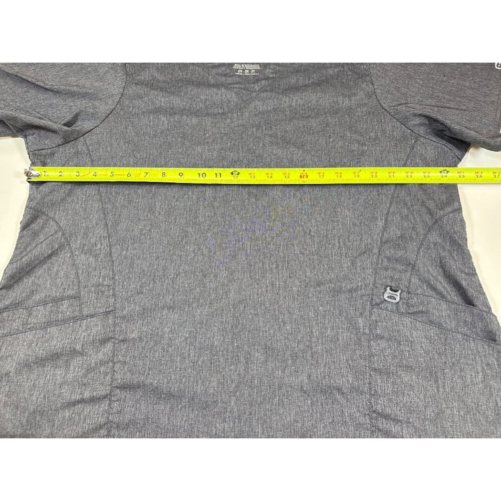 WonderWink Womens True-Plus Fit Scrub Top 2X Charcoal Gray V-Neck W123  (F322) - Picture 5 of 8